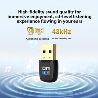 Mini émetteur-récepteur USB BT6.0 AAC SBC Audio HD à faible latence Connexion multi-appareils pour ordinateur portable et ordinateur de bureau