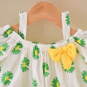 Bebé niño ropa de niñas flores Tank Tops blusa de pantalones cortos de verano traje de bebé conjunto - Product Image 4