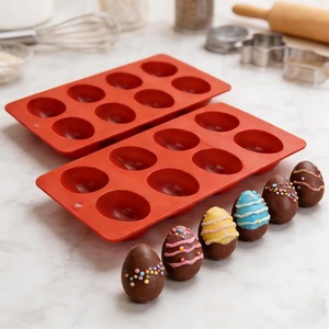 2 Pack Silicone <b>Egg</b> Molds 8 Cavity <b>Easter</b> 3D <b>Egg</b>-Shaped Silicone Baking Mold - Product Image 5