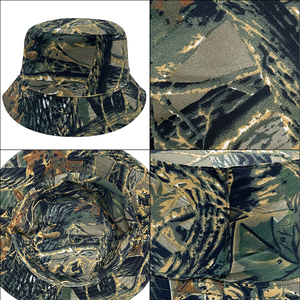 Tùy Chỉnh Hai Mặt Ngụy Trang Mô Hình Cây In Kỹ Thuật Số Xô <span class=keywords><strong>Hat</strong></span> Ngoài Trời Đi Bộ Đường Dài Rộng Họng Có Thể Đảo Ngược Camo Ngư Dân Cap - Product Image 3
