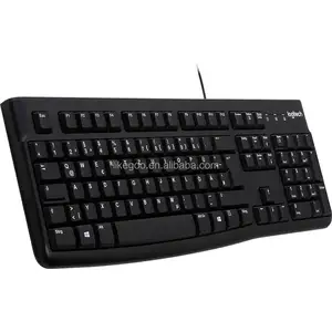 Logitech K120 Keyboard berkabel, 104 tombol USB 2.0 Ce Plug-and-play Keyboard USB tahan tumpahan tahan lama membran autentik