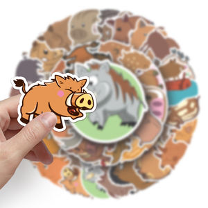 Haute qualité 50 pièces mignon Animal <span class=keywords><strong>sanglier</strong></span> Anime autocollant découpé impression vinyle dessin animé autocollant - Product Image 6