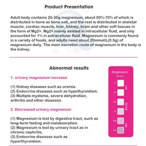 Tira de Análisis de Orina Manual de Plástico para Uso Profesional, Prueba Rápida de Magnesio, Uso Hospitalario y de Laboratorio, MMC EVR311 CE - Product Image 6