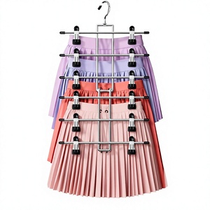 Cintre à jupes en métal robuste extensible à plusieurs niveaux, organisateur de vêtements et pantalons, type crochet pour armoire - Product Image 4