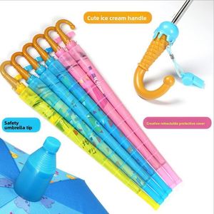 Parapluies d'extérieur automatiques colorés pour enfants, imperméables, à motif de dessin animé mignon, en gros, en stock transfrontalier - Product Image 2