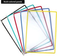 Sistema de Exhibición de Carteles A4 de PVC para Montaje en Pared, 5 Tableros Multicolores, Portadocumentos para Oficinas, Restaurantes y Espacios Públicos