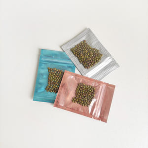 Sac refermable <span class=keywords><strong>plat</strong></span> à trois côtés, petit, mini, <span class=keywords><strong>de</strong></span> qualité alimentaire, avec motif <span class=keywords><strong>de</strong></span> rayures sur le devant et dos transparent - Product Image 3