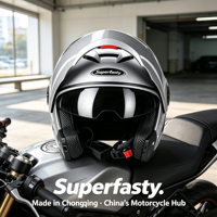 Casques de moto de qualité supérieure, personnalisés, luxueux, certifiés DOT, pour les voyages longue distance en solo, fabriqués en Chine