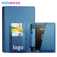 Porte-passeport de voyage en cuir PU de haute qualité avec logo personnalisé et boucle pour stylo