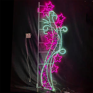 Navidad al aire libre decorativo 2D motivo luces impermeable PVC poste montado farola ornamento decoración de la calle - Product Image 3