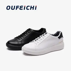 OEM üreticileri orijinal özel Logo PU deri erkekler için rahat ayakkabılar tasarım kaykay ayakkabı