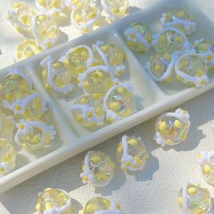 Color Flower Series Cuentas pintadas a mano Accesorios de bricolaje Cadena de teléfono móvil Accesorios de joyería Cuentas de acrílico Caliente - Product Image 2