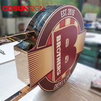Cosun boîte à lumière acrylique lettre ronde panneaux double face base métallique blister boîte à lumière led