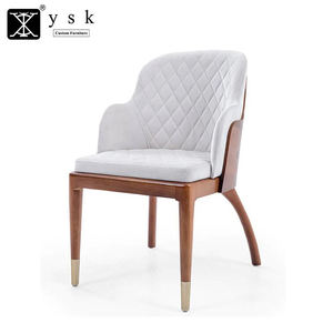 Chaise dinante de finition tapissée et tuftée par tissu arrière en bois de luxe commercial pour le DC-1755 de pièce de VIP de restaurant - Product Image 1