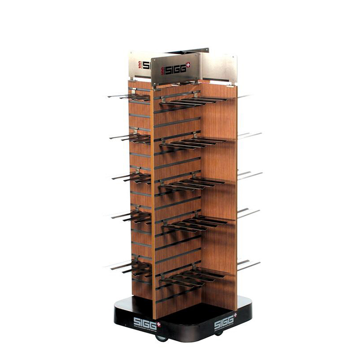 Customized Floorstanding Double-sided Wooden Display Shelf Store Display Stand for Flower Seeds Packs — view 5