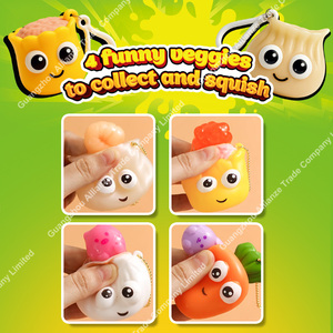 ของเล่นบีบคลายเครียดรูปทรงน่ารัก 4 แบบ ยืดหยุ่นได้ นุ่มนิ่ม ของตกแต่ง ของเล่นทำอาหาร ของเล่นบีบรูปแครอท ของเล่นบีบรูปเกี๊ยว ของเล่นบีบแบบพวงกุญแจ - Product Image 4