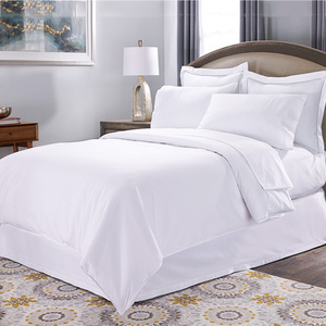 200 Fils Plaine Blanc Hôtel De Luxe <span class=keywords><strong>Linge</strong></span> De Lit Housse De couette Ensemble De Literie - Product Image 4