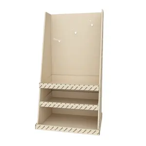 THIMM Standing POS Customizable Shape Retail Printed FSC Cardboard Floor Display Rack With Hooks Hook Stand With Shelves