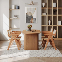 Chaise de salle à manger de cuisine en bois avec coussin moelleux, en rotin et en tissu de lin, échantillon gratuit