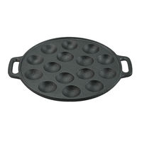 Poêle à frire en fonte, huile végétale, poêle à petit-déjeuner jetable pour la cuisson, la pâtisserie, les rouleaux aux œufs, les gâteaux, outil à gâteau en métal avec 15 trous