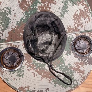 Chapeau de soleil surdimensionné pour homme avec logo personnalisé, à large bord, imprimé, pour la pêche en extérieur, camouflage, réversible, avec cordon, style bob, avec ventilateur solaire intégré - Product Image 4
