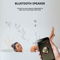 Miroir mural LED moderne IP44 anti-buée avec interrupteur tactile intelligent affichant la température et l'heure pour salon, salle de sport, appartement, hôtel