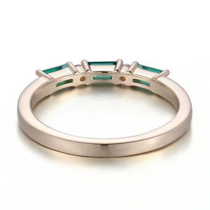 Anillo de Oro Amarillo de 10k/14k/18k con Esmeralda de Laboratorio, Estilo Romántico para Mujer, Diseño Único, Gran Oferta 2025 - Product Image 2