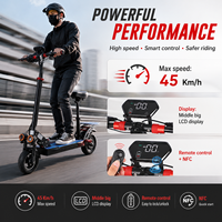 Vente en gros de trottinettes électriques puissantes de 800 W, longue portée, 45 km/h, double amortissement, grand écran, pour les déplacements urbains des adultes
