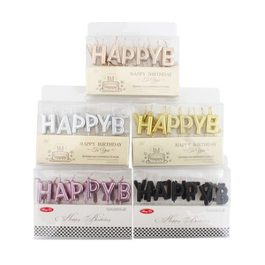 Happy Birthday Letter Candles Gold Champagne Silver Paraffin Party Cake Decor Birthday Occasion - Product Image 4