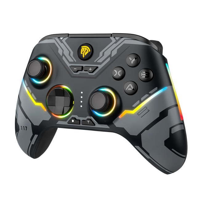 X15 2.4GHz Wireless BT RGB Joystick with RGB Light Hall Joysticks Hall Triggers Vibration Motor and Turbo for PC