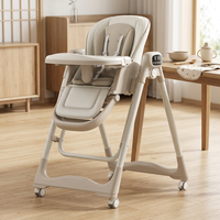 Chaise haute électrique portable multifonctionnelle pliable inclinable et berçante avec télécommande pour l'alimentation et les repas, adaptée aux bébés de 0 à 3 ans