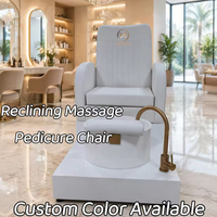 Fauteuils de pédicure de luxe élégants et confortables Mason avec système de jets sans tuyauterie, siège inclinable massant et fonction douche, mobilier de salon de manucure et spa