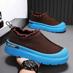 Zapatillas de lona con plataforma y suela gruesa, estilo exportación para hombre, transpirables, de malla, sin cordones, informales, para verano, modelo 02 - Product Image 4