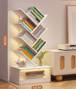 ชั้นวางหนังสือไม้ทันสมัยรูปทรงต้นไม้ชั้นวางของแบบตั้งพื้นชั้นวางหนังสือติดผนัง - Product Image 3