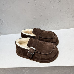 Bottines d'hiver pour femmes de style européen, nouvelles arrivées 2025, dessus en daim de vache, doublure en fourrure, mélange de laine et de cachemire - Product Image 1