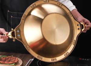 2025 recién llegado, juego de regalo de lujo de alta calidad, diseño de cabeza de dragón con borde dorado, ollas calientes para servir alimentos de <span class=keywords><strong>acero</strong></span> <span class=keywords><strong>inoxidable</strong></span> - Product Image 2