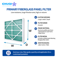 Filtre à air en panneau de fibre de verre avec cadre en papier, pression terminale 250Pa, pour remplacement de la première étape, vente en gros