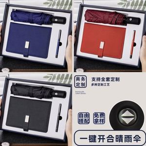 High-End Notebook Gift <b>Set</b> 16G USB 500ML Water Bottle Umbrella A5 Customizable Logo PU Leather Thread <b>Sewing</b> In-Stock for - Product Image 3