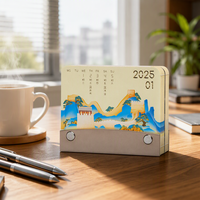 Modèle de la Grande Muraille en papier 3D de luxe moderne, calendrier, gravure laser, lumière LED, porte-stylo en acrylique pour la décoration de la maison/du bureau