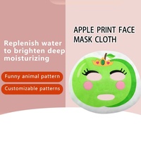 Masque en tissu OEM Y154-23 à motif imprimé personnalisé, à base de coton naturel et de substrat cellulosique, pour le soin de la peau