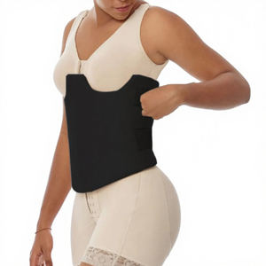 Post Surgery Anti-Bacterial Silk <strong>Lipo</strong> Foam Wrap | Tummy Tuck Tops Binder | BBL Supplies | <strong>Black</strong> - Product Image 1