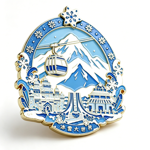 Aimant de réfrigérateur en métal émaillé personnalisé, imprimé UV 2D, thème amour moderne, paysage hivernal, souvenir pour anniversaire, fête des mères - Product Image 4