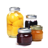 Pot de rangement contenant couvercle à vis, pot de stockage, maçon, en verre transparent, de 1000ml, 32oz, 1 l