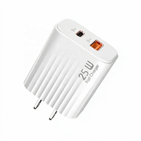 Cantell Cargador de pared USB 2A Puerto USB A + C Adaptador de enchufe de alimentación Cargador de teléfono rápido Carga de bloque para teléfono móvil