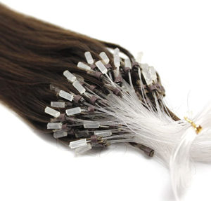 12 A remy cheveux humains vierges faciles Micro anneau/liens/boucle/perles Extensions de cheveux <span class=keywords><strong>1g</strong></span>/brin micro boucle cheveux pour femmes - Product Image 5