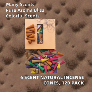 Cônes d'encens en bois à l'arôme de bergamote d'aromathérapie chinoise naturelle, paquet de 120 cônes pour la méditation, la relaxation, le yoga et l'utilisation à domicile - Product Image 2