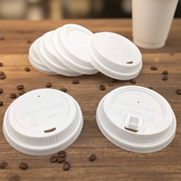 Couvercle jetable compostable en PLA de 90 mm, couvercle pour gobelets à boissons chaudes et froides, couvercle écologique pour gobelets à café