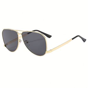 Lunettes de soleil pilote rétro 2025 tendance pour hommes et femmes, en alliage, protection UV400, grande monture, double pont, idéales pour la conduite - Product Image 6