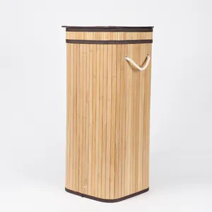 Royaumann individueller zusammenklappbarer abnehmbarer Bambus-Wäsche-Waskörbe-Hamper mit Öffnbarem Deckel für Hausaufbewahrung und Organisation