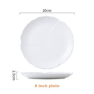 Eco-Friendly 8/10/12 Inch <b>White</b> Ceramic Plate <b>Sets</b> Pizza Dessert Dishes for Wedding Parties - Product Image 2